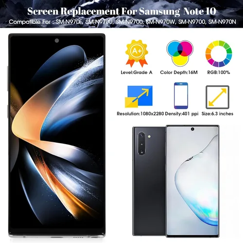 Miniatura 2 de TFT para Samsung Galaxy Note 10 Reemplazo de pantalla para Samsung Note 10 Pantalla LCD para SM-N970F, SM-N970U Asamblea digitalizador de pantalla