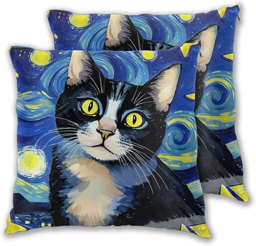 Miniatura 10 de Juego de 2 fundas de almohada para sofá, oficina, dormitorio, decoración del hogar, 18 x 18 pulgadas