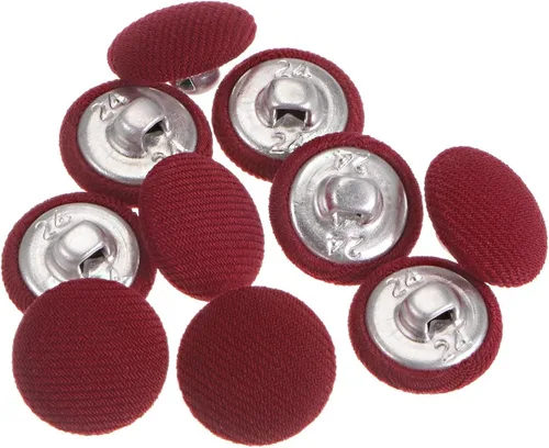 Miniatura 77 de HARFINGTON 10 botones de tela de 24L cubiertos de tela de 0.59 pulgadas, vástago de metal, botones de costura redondos para trajes, blusas de Azul