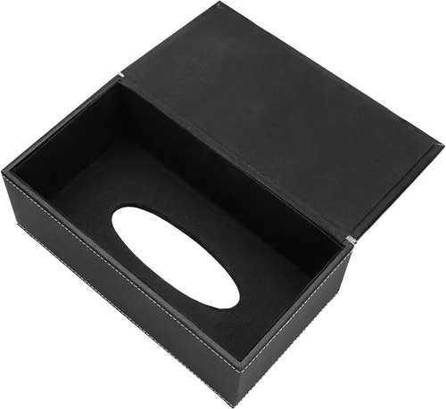 Miniatura 6 de KINGFOM Juego de 3 organizadores de escritorio de cuero sintético, suministros de accesorios de oficina, incluyendo soporte para pañuelos, soporte