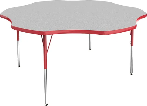 Miniatura 114 de FDP Clover Mesa de Actividades Escolar y de Oficina (48 x 48 pulgadas), patas estándar con deslizadores giratorios para entornos de asientos