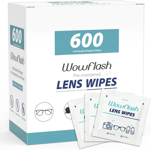 Miniatura 9 de 200 unidades de toallitas para lentes de gafas, toallitas limpiadoras de lentes de gafas prehumedecidas envueltas individualmente libres de rayones