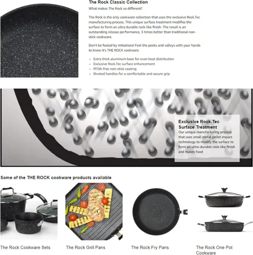 Miniatura 3 de Starfrit The Rock - Cacerola antiadherente de 1.9L (2 cuartos), aluminio forjado duradero, apto para horno, sin PFOA, fácil de limpiar, color negro