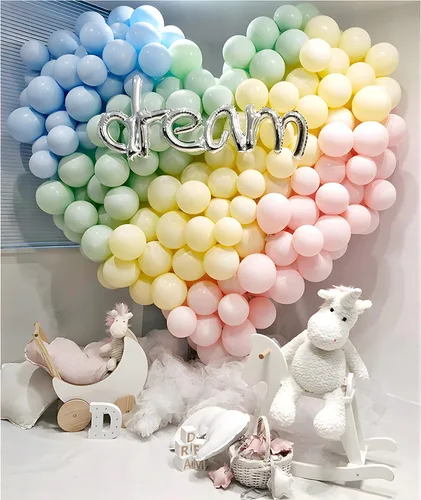 Miniatura 5 de Globos pastel de 12 pulgadas, 100 globos de color arcoíris de color caramelo de macarrón para bodas, cumpleaños, baby shower, suministros