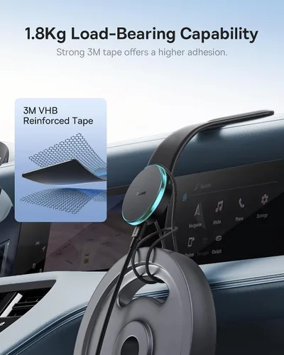 Miniatura 4 de Baseus Magsafe - Cargador de coche inalámbrico de 15 W, soporte magnético para salpicadero de coche para iPhone 15, 14, 13, 12 Pro Plus Max