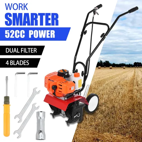 Miniatura 2 de Cultivador de jardín, cultivador de gasolina de 2 tiempos, 9000 rpm, 1.2L, tanque de combustible de 6 pulgadas, profundidad de trabajo de 6