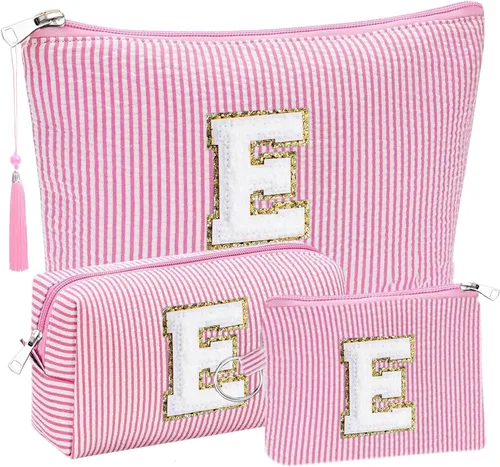 Miniatura 50 de Regalos Iniciales Bolsitas de Cosméticos de Viaje Juegos para Cartera, 3pcs Bolsitas Stoney Clover Dupes Bolsa de Maquillaje, Juego de Bolsas