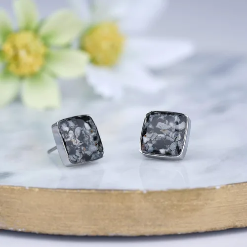 Miniatura 2 de Lauren-Spencer Aretes cuadrados de piedras preciosas para mujer, delicados aretes de piedra de malaquita y sodalita de turquesa hipoalergénicos