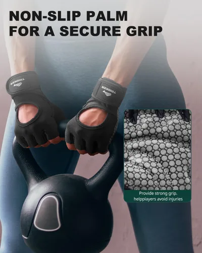 Miniatura 6 de Trideer Guantes de levantamiento de pesas para mujeres y hombres con soporte de muñeca, guantes de entrenamiento para mujer, protección completa