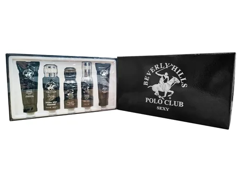 Miniatura 5 de Beverly Hills Polo Club BHPC - Juego de regalo sexy de 5 piezas para hombre, colonia refrescante con aroma a limón, spray corporal, después