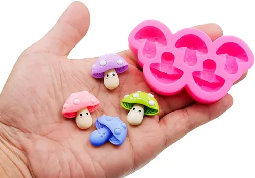 Miniatura 4 de Molde de silicona con forma de hongo 3D para manualidades, dulces, postres, pasta de goma, molde de fondant, pudín, magdalena, decoración de pastel