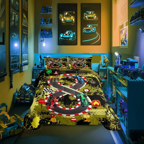 Miniatura 16 de Juegos de Edredón de Bombero Tamaño Twin para Niños, Adultos y Adolescentes, Juego de Ropa de Cama con Patrón de Insignia de Bombero y Llama