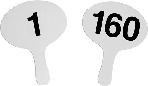 Miniatura 6 de 201-300, Cartonplast de 0.079 in, juego de paletas de subasta Better Bidders de forma ovalada, ventiladores de plástico blanco de 1 pieza (201-300)