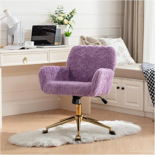 Miniatura 8 de Silla de oficina simple y moderna silla cómoda para escritorio, silla de oficina ancha, sillas de trabajo para oficina en casa para adultos, Beige