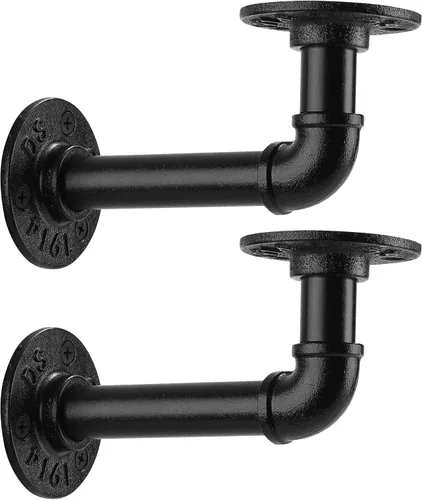 Soporte de estante de tubo de 1/2 pulgada, soporte de estante flotante montado en la pared, soporte de metal colgante de pared punk de vapor,