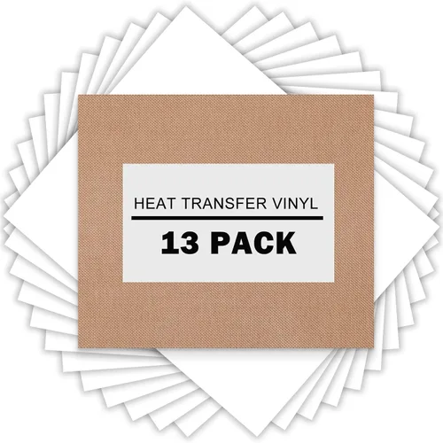 Miniatura 14 de XSEINO Vinilo de transferencia de calor HTV para camisetas de 12 x 10 pulgadas, paquete de 13 vinilos perfectos para planchar para Cricut