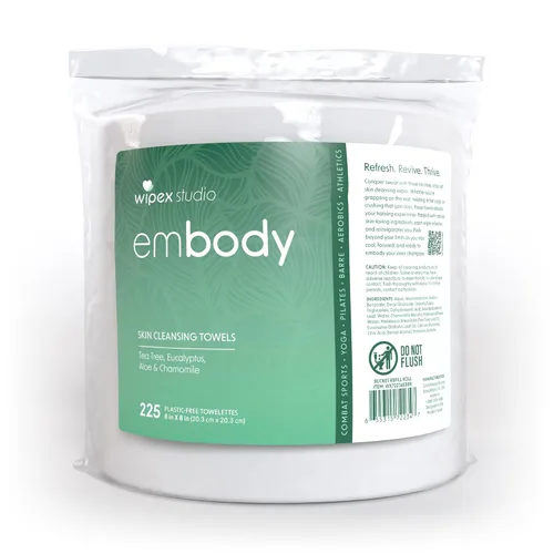 Miniatura 10 de Wipex Embody Body Wipes - Paño grande a base de plantas con aceite de árbol de té para una limpieza rápida, ideal para atletas, yoga, gimnasio