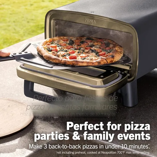Miniatura 7 de Ninja Artisan MO201BL1 - Horno de pizza para exteriores, 12 pulgadas, pizza de 3 minutos, napolitano, corteza fina, New York Chicago, personalizado