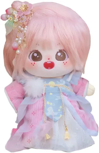 Miniatura 43 de niannyyhouse Muñeca de peluche de 7.9 in para niña, cuerpo de peluche humanoide, sin atributo, 8 pulgadas, cuerpo normal, ropa de vestir, regalos