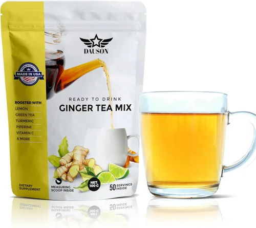 Té de cúrcuma de jengibre en polvo para digestión y apoyo inmunológico, mezcla de desintoxicación de hierbas con limón, raíz de regaliz, té verde