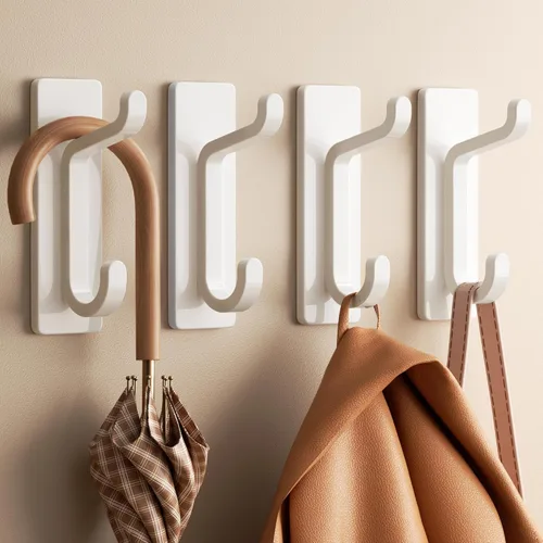 Miniatura 18 de pickpiff Ganchos de pared para abrigo y toalla: 13LB fuerte adhesivo para colgar puerta, níquel cepillado