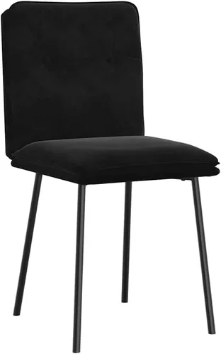 Miniatura 4 de Modern Velvet Dining Chairs Set of 4 Black Rectangular for Dining Room Kitchen Living Room Comfortable Sturdy Indoor Furniture Negro