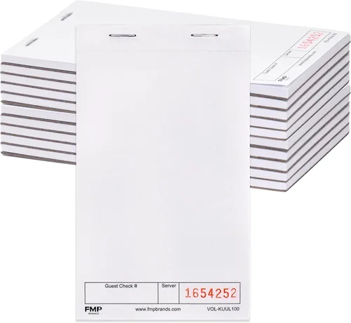 FMP Brands Paquete de 10 blocs de cheques de invitados, bloc de notas de servidor para camarera, bloc de notas de servidor para camarera, bloc de