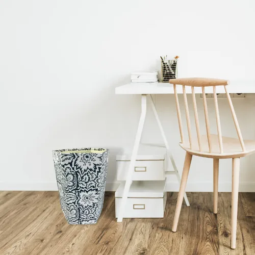 Miniatura 3 de Fern Trail Cesta de Basura de 3.3 Galones Pequeña Cesta de Basura Decorativa con Estampado en Bloque Sala de Estar, Dormitorio, Baño Ecológica