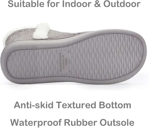 Miniatura 5 de pantuflas abrigadas de felpa, para interiores y exteriores, ideales para el invierno, para mujer, cómodas, botines