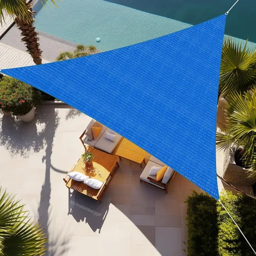Shade&Beyond - Toldo triangular tipo vela de 12 x 12 x 17 pies, parasol permeable para patio, jardín, terraza, pérgola - color azul (hacemos tamaños