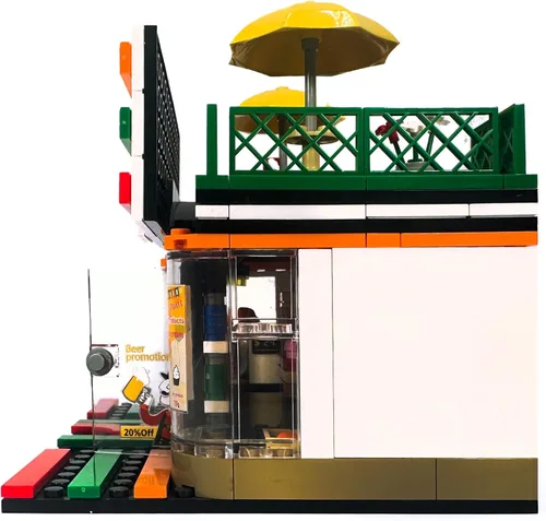 Miniatura 3 de General Jim's Gulp & Go - Juego de bloques de construcción de gasolinera para tienda de conveniencia, 320 piezas, tienda modular de esquina urbana