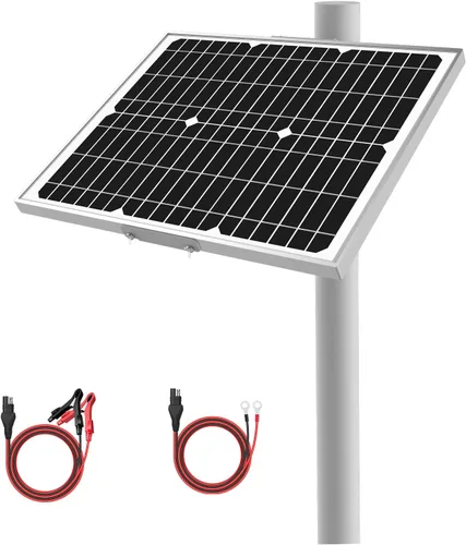 Miniatura 10 de Cargador y Mantenedor de Batería Solar Impermeable de 12V - Panel Solar Mono de 20 Vatios con Controlador de Carga MPPT Inteligente Integrado +
