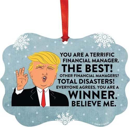 Miniatura 64 de Andaz Press Presidente Donald Trump Fancy Frame Recuerdo Adorno de Navidad Regalo de broma Ejecutivo de Cuenta, 1 paquete, Divertidas Ideas