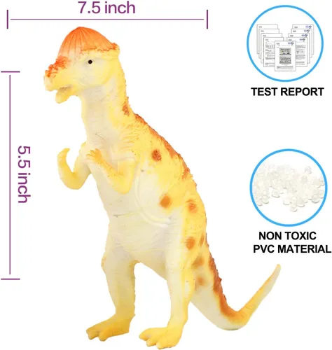 Miniatura 5 de Yeonha Toys, Playset Jumbo Dinosaur de juguete, figura de dinosaurio 7 pulgadas (12 unidades), Material Seguro, Dinosaurio realista variado, Juego