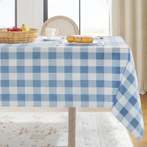 Miniatura 21 de Softalker - Mantel rectangular a cuadros, impermeable para exteriores, 54 x 120 pulgadas, mantel de búfalo a cuadros, resistente a las manchas