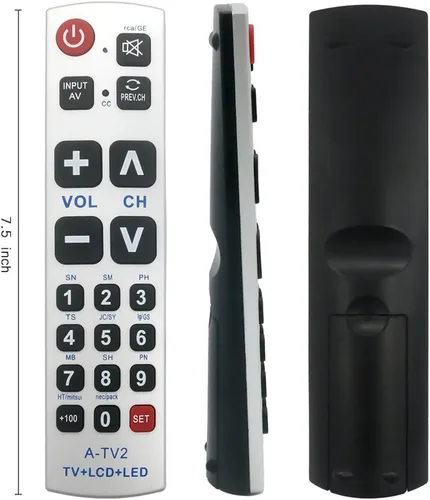 Miniatura 7 de LuckyStar - Control remoto universal con botón grande A-TV2, ajuste inicial para Lg, Vizio, Sharp, Zenith, Panasonic, Philips, RCA, pone la batería