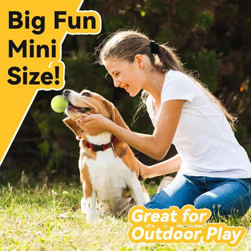 Miniatura 6 de susu & wuwu Paquete de 12 pelotas chirriantes para perros pequeños, pelotas de tenis pequeñas de 2 pulgadas, juguete interactivo para perros,