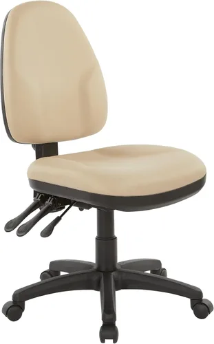 Miniatura 7 de Office Star - Silla ergonómica de oficina de doble función con respaldo acolchado ajustable y soporte lumbar integrado, sin brazos, tela de polvo