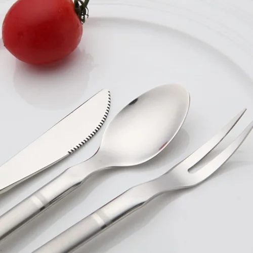 Miniatura 6 de VANRA Juego de 3 cuchillos de postre de 5.2 pulgadas, tenedores de ensalada, cucharas de té, aperitivo de acero inoxidable, cuchillos para servir
