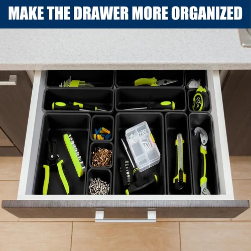 Miniatura 7 de 【Tamaño grande】【68 unidades】Caja de herramientas organizadora de bandeja divisora, 5 tamaños, caja de herramientas, organizador de cajones