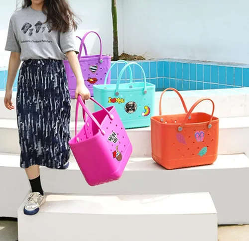 Miniatura 5 de Lckaey Accesorios de bolsa de playa de goma-Decoración de goma de PVC para bolso de EVA Bogg Insertos Sport Charms Y064Figure 6 Figura 6