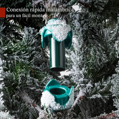 Miniatura 8 de Best Choice Products Árbol de Navidad de Aspen iluminado, abeto noble artificial flocado de 7.5 pies, luces LED blancas y multicolores Verde flocado