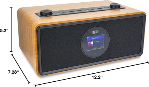 Miniatura 10 de Ocean Digital WR-860 FM Radio de Internet Wi-Fi con altavoces estéreo, reloj despertador, temporizador de sueño, salida de línea, entrada auxiliar