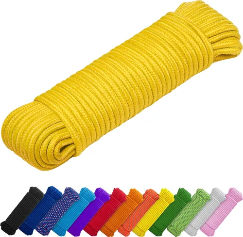 Miniatura 18 de TECEUM Cuerda – 90 pies x 1/4 pulgada (7mm) – Verde Ejército – Cuerda Utilitaria Versátil y Resistente – Acampada, Artesanía, Asta de Bandera