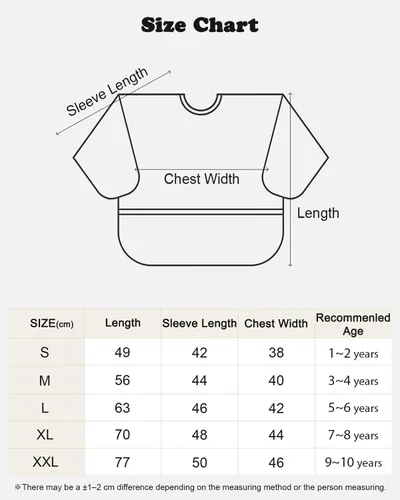 Miniatura 7 de Plie Kids Waterproof Art Smock – Long Sleeve Apron for Painting, Baking, Sensory Play (Ages 1–10)