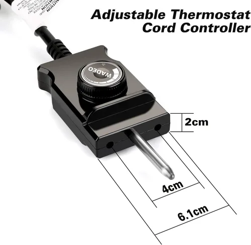Miniatura 3 de WADEO Elemento calefactor de 1500 vatios compatible con ahumador eléctrico Masterbuilt y parrilla, controlador de cable de termostato ajustable