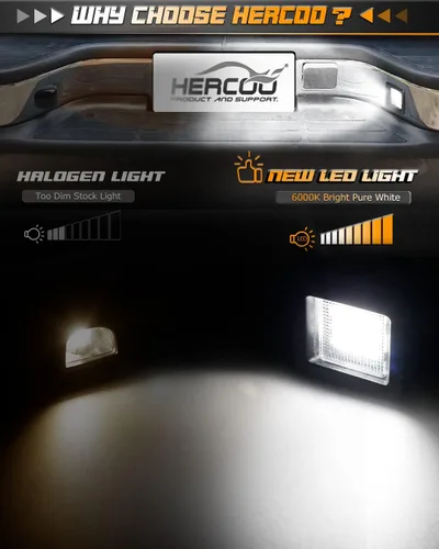 Miniatura 2 de HERCOO Conjunto de enchufe de luces LED para placa de matrícula, compatible con Ford F150 2015-2020, Raptor 2017-2020, lente transparente de 6000 K