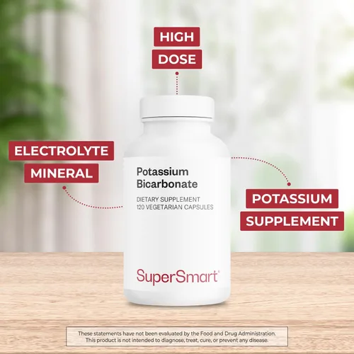 Miniatura 3 de Supersmart - Bicarbonato de potasio 5400 mg por día (dosis alta) - Mineral electrolito - Balance ácido-base pH - Salud cardíaca, muscular y nerviosa