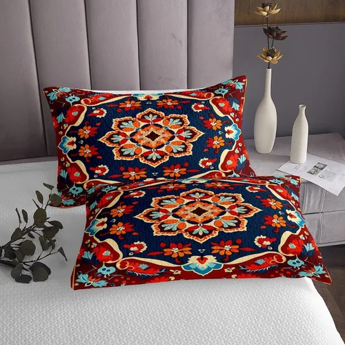 Miniatura 3 de Erosebridal Juego de edredón oriental tamaño individual, vintage, juego de ropa de cama floral Art Deco, juego de ropa de cama tribal bohemio juego