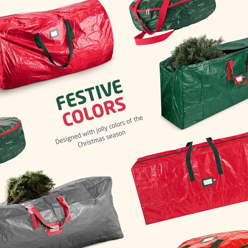Miniatura 6 de Bolsa de almacenamiento Zober de plástico, para árboles de Navidad de hasta 9 pies de alto, también sirve para guardar inflables de Navidad, 48 Verde